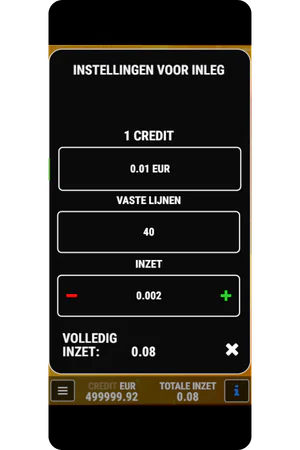 Inzetkeuze menu Wild Hot 40 gokkast