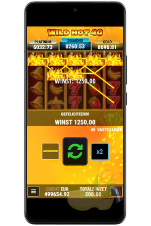 Succesvolle winst uitbetaling Wild Hot 40